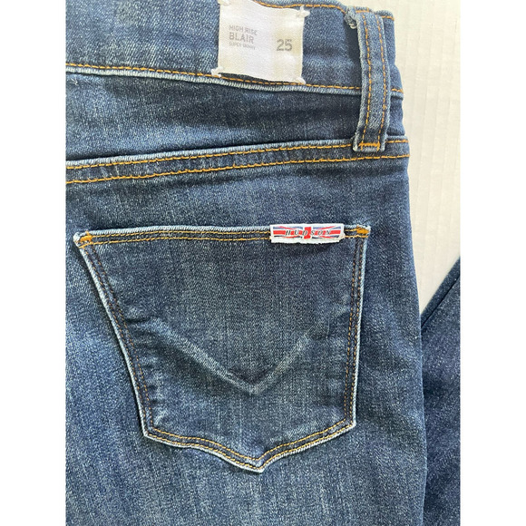 Hudson Women's Blair High-Rise Super Skinny Jeans Blue Size 25 Raw Hem - Picture 5 of 7